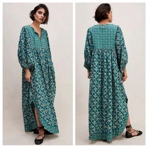 Free People Hazy Maisy Maxi Dress in Forest Combo